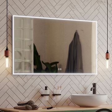 NIMCO ZP 13000 zrcadlo 80x70 cm, reverzibilní, s osvětlením, s regulací stmívání, s regulací teploty světla, se senzorem, matná černá ZPC 13003VX-90 Obrázek - fotka