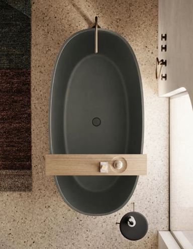 GKI C-SOLID volně stojící vana 176x91 cm, solidtech, matná černá  7239020022 Obrázek - fotka