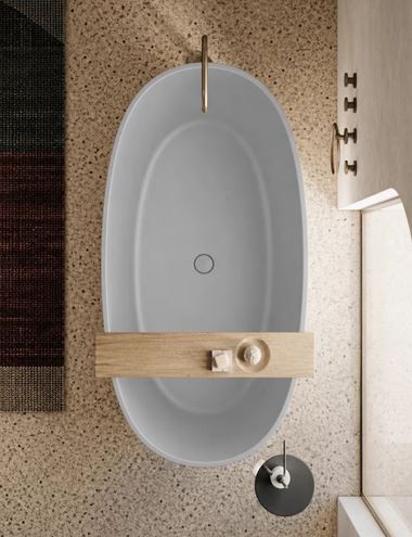 GKI C-SOLID volně stojící vana 176x91 cm, solidtech, cemento 7239020023 Obrázek - fotka