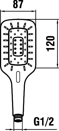 LAUFEN MYCITY120 ruční sprcha 120x87 mm, 3 proudy, chrom HF939031100000 Technický nákres