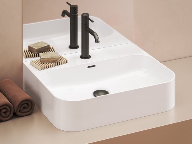 RAVAK CERAMIC SLIM WALL R umyvadlo 55,3 cm, s otvorem pro baterii a přepadem XJX01155000 Obrázek - fotka