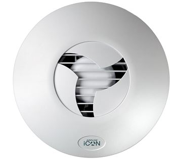 AIRFLOW ICON 15 axiální ventilátor 100 mm, nástěnný/stropní, se zpětnou klapkou