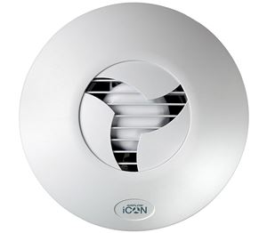 AIRFLOW ICON 15 axiální ventilátor 100 mm, nástěnný/stropní, se zpětnou klapkou