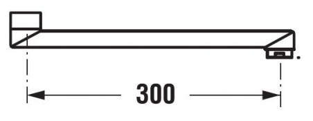 JIKA výtokové ramínko 300 mm, chrom  H3952700042201 Technický nákres