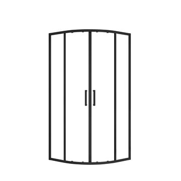 EASY+ sprchový kout 80x80 cm, R550, posuvné dveře, matná černá/sklo transparent