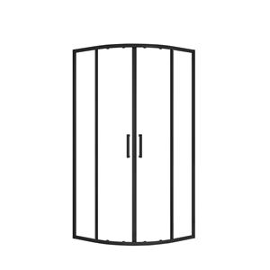 EASY+ sprchový kout 90x90 cm, R550, posuvné dveře, matná černá/sklo transparent