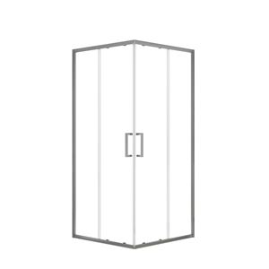 EASY+ sprchový kout 90x90 cm, R550, posuvné dveře, gun metal/sklo transparent