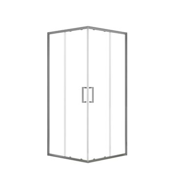 EASY+ sprchový kout 90x90 cm, rohový vstup, posuvné dveře, gun metal/sklo čiré
