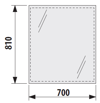 JIKA CLEAR zrcadlo 70x81 cm H4557311731441 Technický nákres