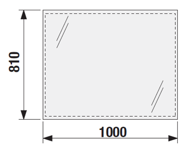 JIKA CLEAR zrcadlo 100x81 cm H4557611731441 Technický nákres