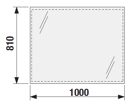 JIKA CLEAR zrcadlo 100x81 cm H4557611731441 Technický nákres
