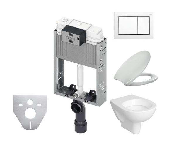 CONCEPT 100 závěsné WC s montážním prvkem TECEbox, sedátko, bílé tlačítko PT1.TEKF-KK.W.25 Obrázek - Hlavní obrázek