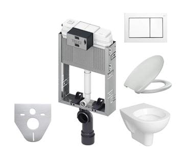 CONCEPT 100 závěsné WC s montážním prvkem TECEbox, sedátko, bílé tlačítko