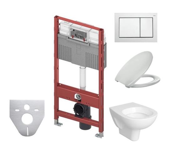 CONCEPT 100 závěsné WC s montážním prvkem TECEprofil, sedátko, bílé tlačítko PT1.TEDF-KK.W.26 Obrázek - Hlavní obrázek