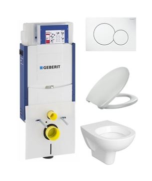 CONCEPT 100 závěsné WC s montážním prvkem Kombifix, sedátko, bílé tlačítko