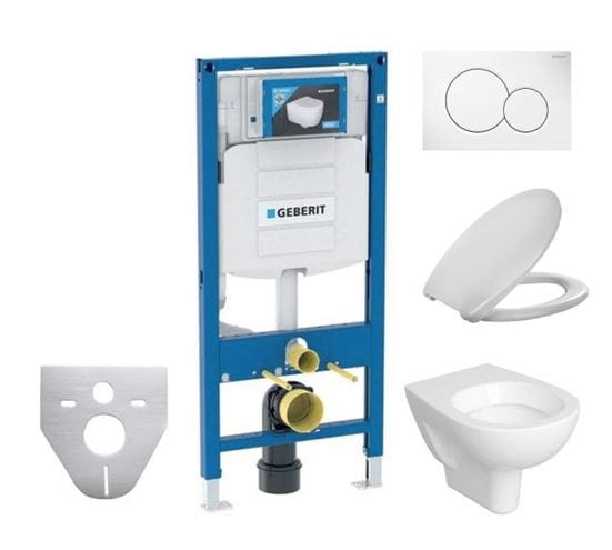 CONCEPT 100 závěsné WC s montážním prvkem Duofix, sedátko, bílé tlačítko PT2.GEDF-KK.W.4 Obrázek - Hlavní obrázek