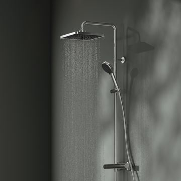 IDEAL STANDARD CERATHERM T25+ sprchový set s termostatickou baterií, horní sprcha, ruční sprcha se 2 proudy, tyč, hadice, chrom A8530AA Obrázek - fotka