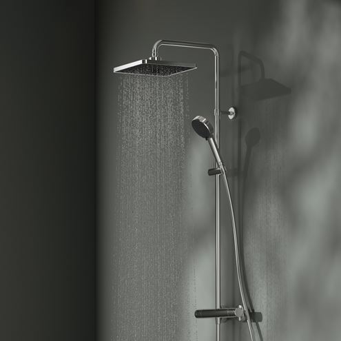 IDEAL STANDARD CERATHERM T25+ sprchový set s termostatickou baterií, horní sprcha, ruční sprcha se 2 proudy, tyč, hadice, chrom A8530AA Obrázek - fotka