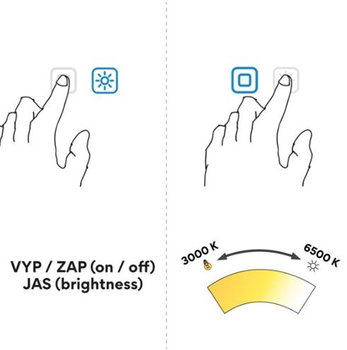 NIMCO ZP 31000 zrcadlo 70 cm, reverzibilní, s osvětlením, s regulací stmívání a teploty světla, se dvěma senzory ZPC 31001RVX-90 Obrázek - fotka