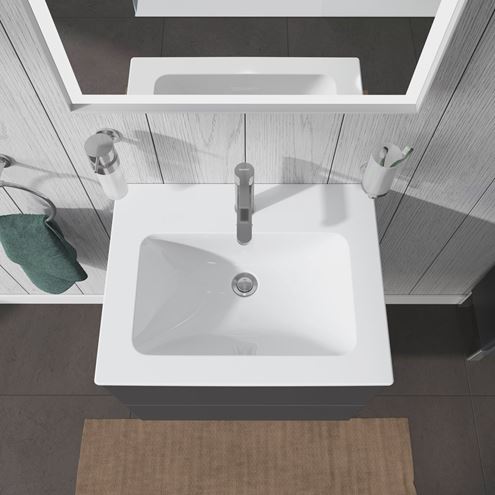 DURAVIT ME BY STARCK umyvadlo 63 cm, s otvorem pro baterii a přepadem, DuraShield 233663AA00 Obrázek - fotka