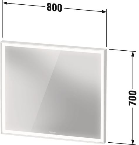 DURAVIT L-CUBE zrcadlo 80x70 cm, s osvětlením, s regulací stmívání, se senzorem LC7381018180100 Technický nákres