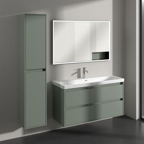 VILLEROY & BOCH SKYLA vysoká skříňka 35x34,8x170 cm, 2 dvířka, panty vlevo, Soft Green C80100AF Obrázek - fotka