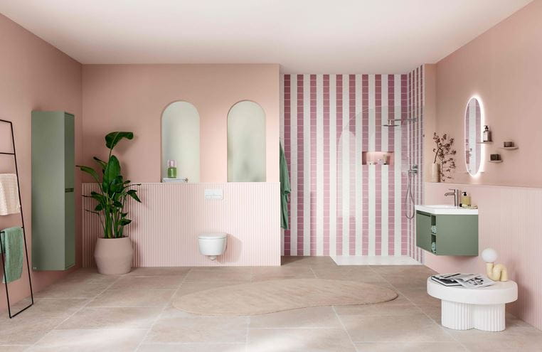 VILLEROY & BOCH SKYLA vysoká skříňka 35x34,8x170 cm, 2 dvířka, panty vpravo, Soft Green C80101AF Obrázek - fotka