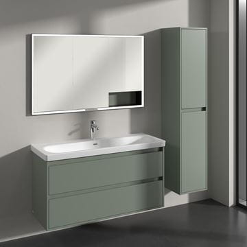 VILLEROY & BOCH SKYLA vysoká skříňka 35x34,8x170 cm, 2 dvířka, panty vpravo, Soft Green C80101AF Obrázek - fotka