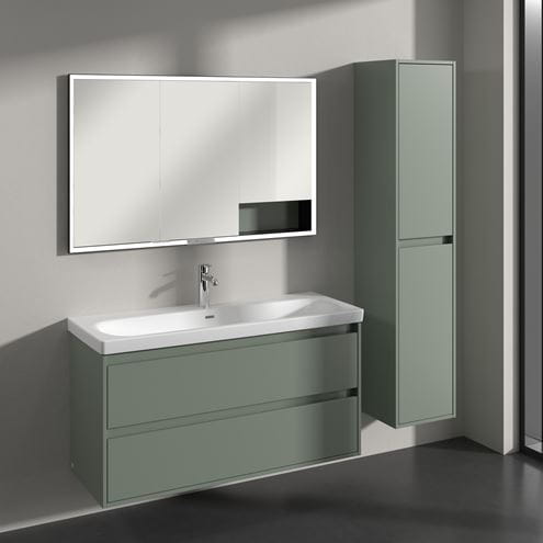 VILLEROY & BOCH SKYLA vysoká skříňka 35x34,8x170 cm, 2 dvířka, panty vpravo, Soft Green C80101AF Obrázek - fotka