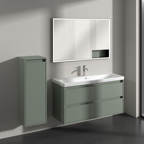 VILLEROY & BOCH SKYLA nízká skříňka 35x34,9x100 cm, 1 dvířka, panty vlevo, Soft Green C80200AF Obrázek - fotka