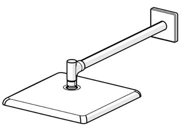 HANSA AURELIA horní sprcha 250x250 mm, s ramenem, matná černá 4726034033 Obrázek - fotka