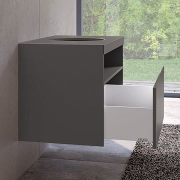 KEUCO STAGELINE skříňka pod umyvadlo 80x49x55 cm, 1 zásuvka, 1 police, matný inox 32863290000 Obrázek - fotka