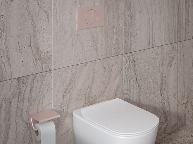 IDEAL STANDARD OLEAS M5 ovládací tlačítko pro dvě splachování, plast, rosé R0503RO Obrázek - fotka