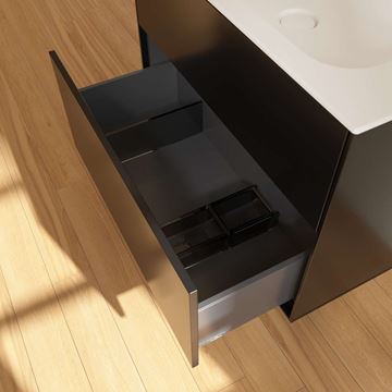 VILLEROY & BOCH FINION skříňka pod umyvadlo 79,6x49,8x59,1 cm, 2 zásuvky, Push-open, Black Matt Lasquer F01000PD Obrázek - fotka