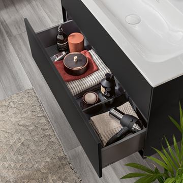 VILLEROY & BOCH FINION skříňka pod umyvadlo 79,6x49,8x59,1 cm, 2 zásuvky, Push-open, Black Matt Lasquer F01000PD Obrázek - fotka