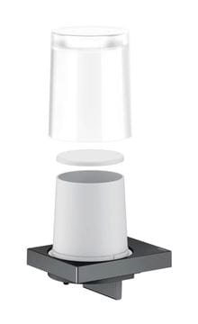 KEUCO EDITION 11 PLANNING dávkovač tekutého mýdla 180 ml, nástěnný, sklo, broušený černý chrom 11152139000 Obrázek - fotka