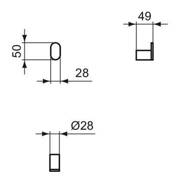 IDEAL STANDARD CONCA háček na ručník, kartáčované zlato T4507A2 Technický nákres