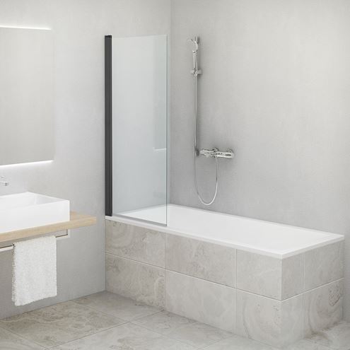 ROTH CI BAE vanová zástěna 75x150 cm, lítací, černá/sklo transparent CI BAE 075150 NPE Obrázek - Hlavní obrázek