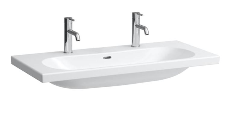 LAUFEN LUA umyvadlo 100 cm, se 2 otvory pro baterie a přepadem H8100890001071 Obrázek - Hlavní obrázek