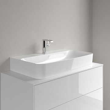 VILLEROY & BOCH FINION umyvadlo na desku 80 cm, s otvorem pro baterii a přepadem, CeramicPlus, alpská bílá 41688CR1 Obrázek - fotka