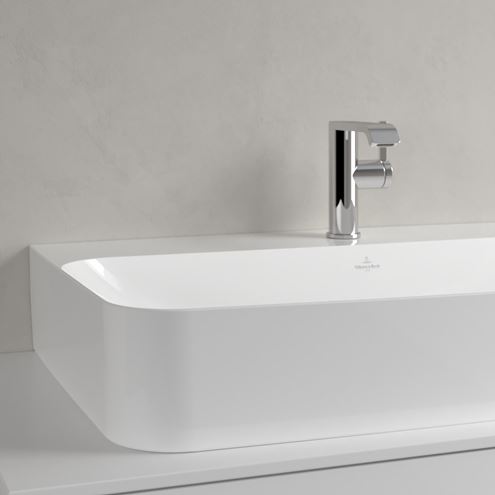 VILLEROY & BOCH FINION umyvadlo na desku 80 cm, s otvorem pro baterii a přepadem, CeramicPlus, alpská bílá 41688CR1 Obrázek - fotka