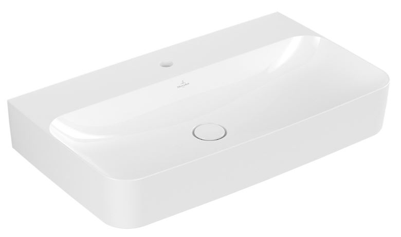 VILLEROY & BOCH FINION umyvadlo na desku 80 cm, s otvorem pro baterii a přepadem, CeramicPlus, alpská bílá 41688CR1 Obrázek - Hlavní obrázek