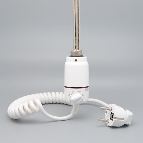 P.M.H. ET2 topná tyč 300W, elektrická, kroucený kabel, s termostatem, bílá lesk PMH-ET2-W-300W Obrázek - fotka