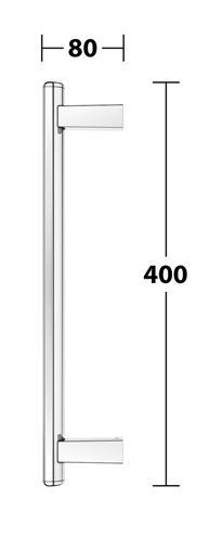 KEUCO AXESS madlo 400 mm, chrom 35016010400 Technický nákres