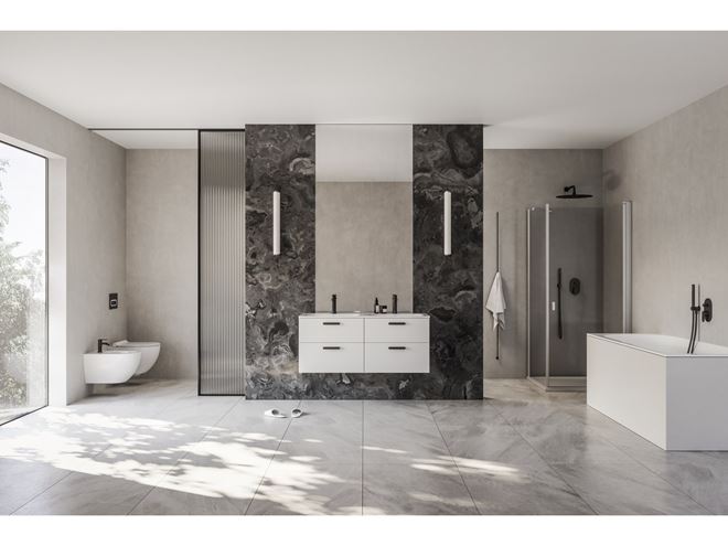 RAVAK CHROME SLIM umyvadlo 60 cm, s otvorem pro baterii a přepadem, litý mramor XJG01160001 Obrázek - fotka