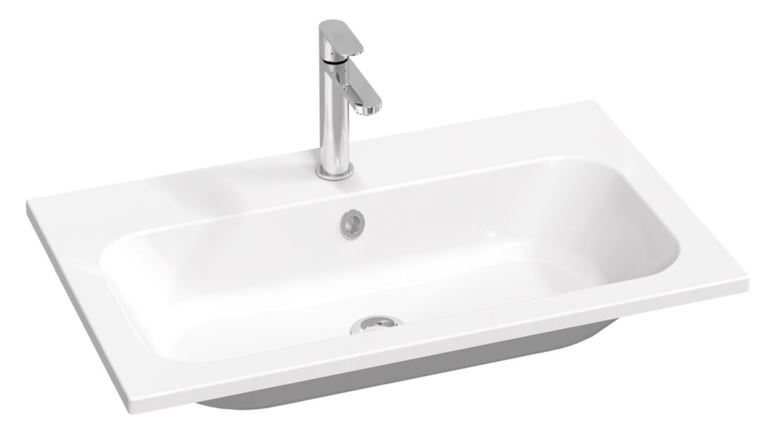 RAVAK CHROME SLIM umyvadlo 80 cm, s otvorem pro baterii a přepadem, litý mramor XJG01180001 Obrázek - Hlavní obrázek