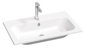 RAVAK CHROME SLIM umyvadlo 80 cm, s otvorem pro baterii a přepadem, litý mramor