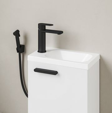 RAVAK CHROME umývátko 40 cm, s otvorem pro baterii vlevo, bez přepadu, litý mramor XJGL1100000 Obrázek - fotka