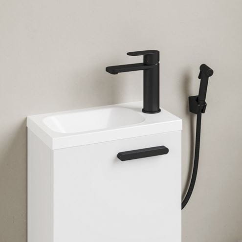 RAVAK CHROME umývátko 40 cm, s otvorem pro baterii vpravo, bez přepadu, litý mramor XJGP1100000 Obrázek - fotka