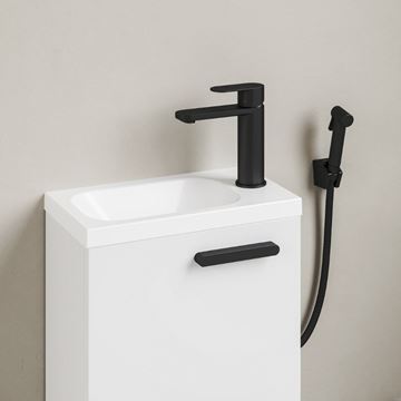 RAVAK CHROME umývátko 40 cm, s otvorem pro baterii vpravo, bez přepadu, litý mramor XJGP1100000 Obrázek - fotka